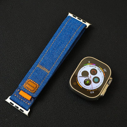 アウトドアスポーツ用デニム織りApple Watchバンド