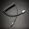 「ソフトチャビー」240Wスプリングシリコン急速充電ケーブル - 黒
