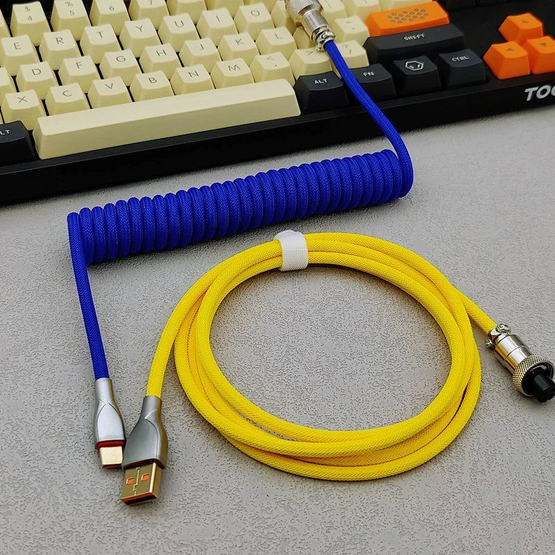 "Chubby" USB To Type C Spring Keyboard Cable