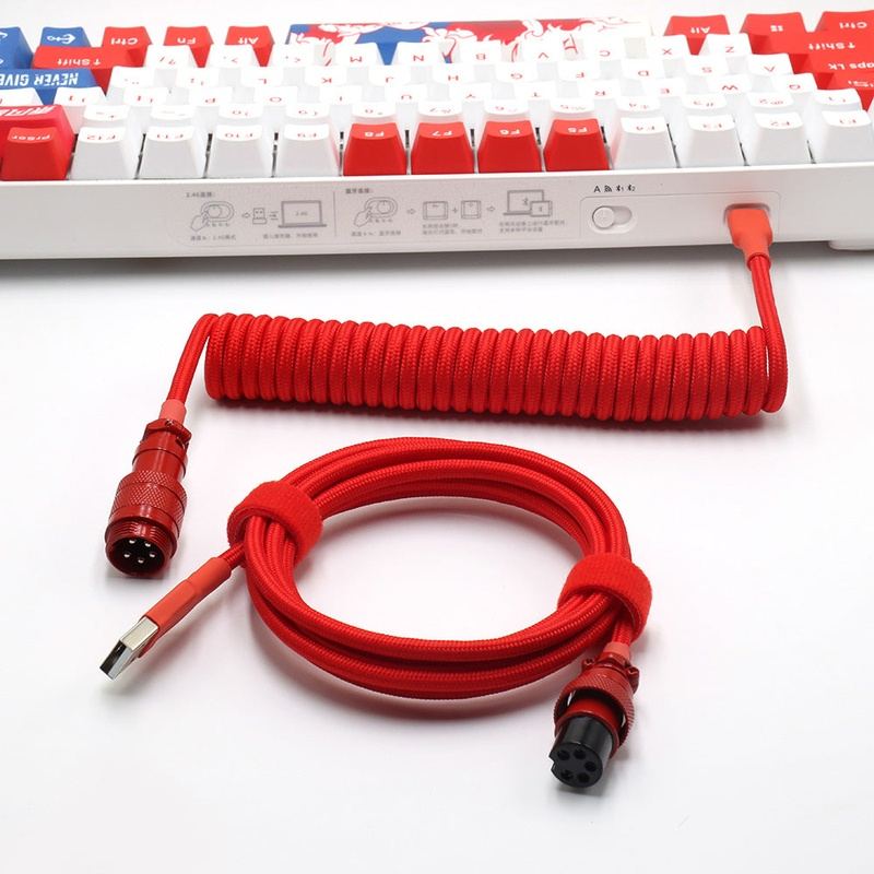 "Chubby" USB To Type C Spring Keyboard Cable