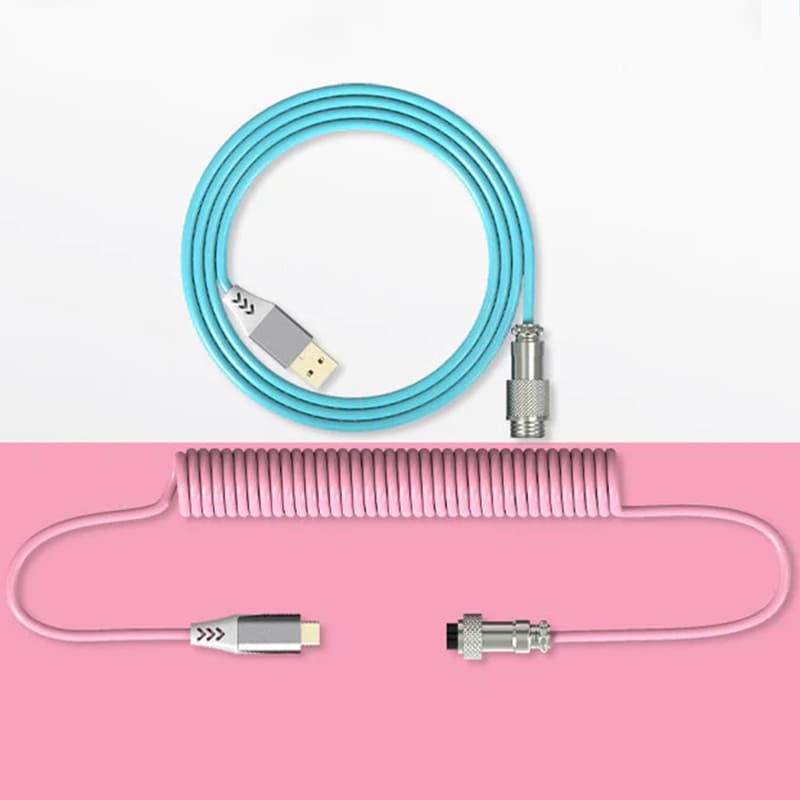 "Chubby" USB To Type C Spring Keyboard Cable