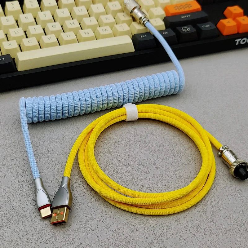 "Chubby" USB To Type C Spring Keyboard Cable