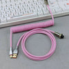 「チャビー」USB-Type Cスプリングキーボードケーブル - ピンク