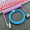 「チャビー」USB-Type Cスプリングキーボードケーブル - ピンク + ブルー