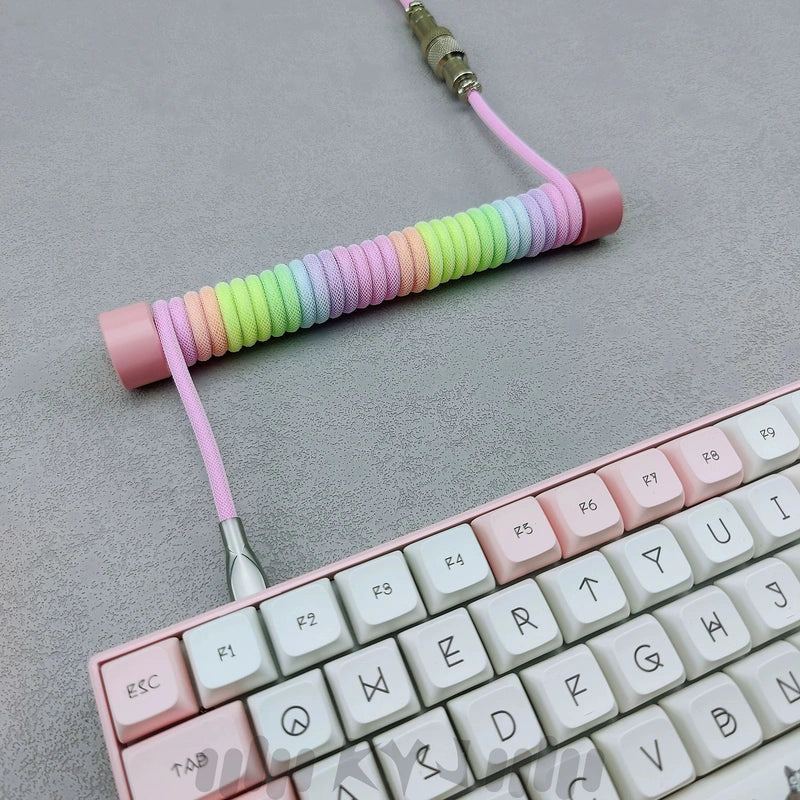 "Chubby" USB To Type C Spring Keyboard Cable