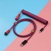 「チャビー」USB-Type Cスプリングキーボードケーブル - ダークレッド