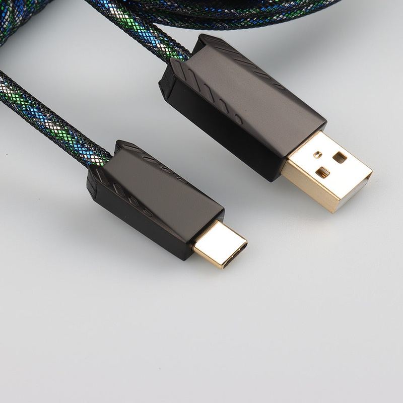 "Chubby" USB To Type C Spring Keyboard Cable