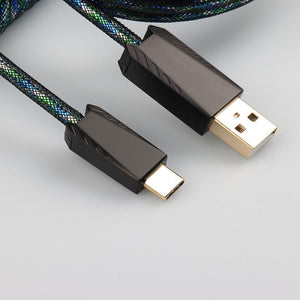 "Chubby" USB To Type C Spring Keyboard Cable