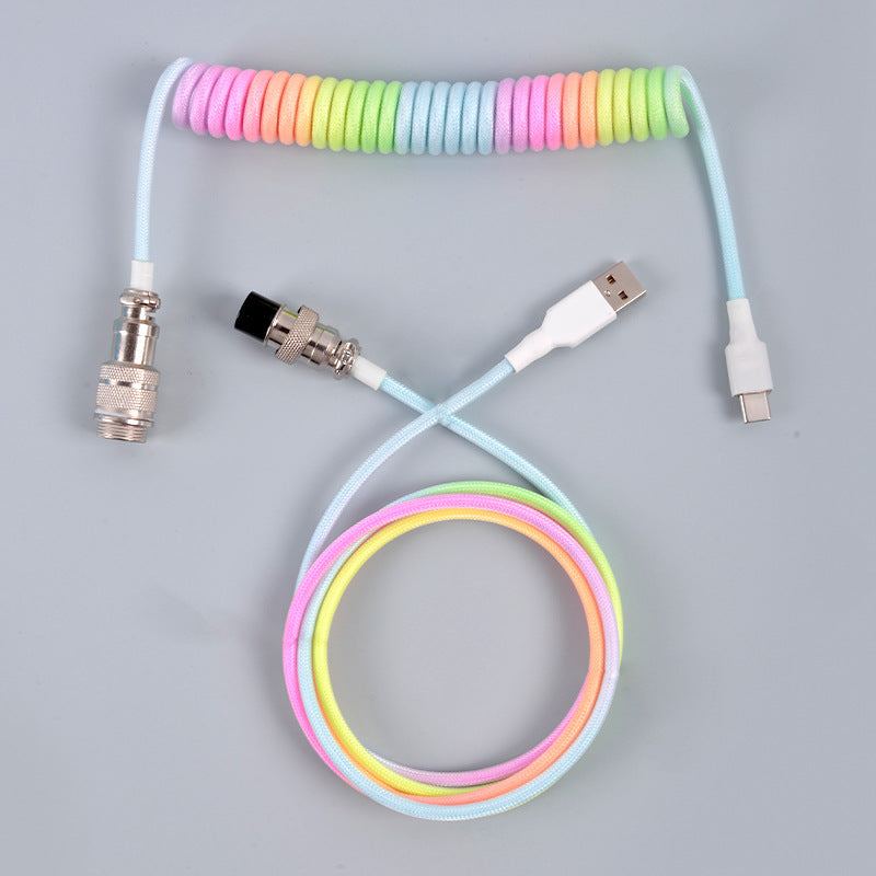 "Chubby" USB To Type C Spring Keyboard Cable