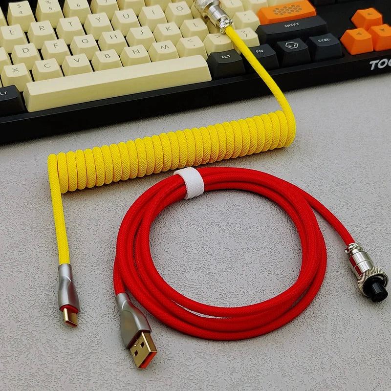 "Chubby" USB To Type C Spring Keyboard Cable