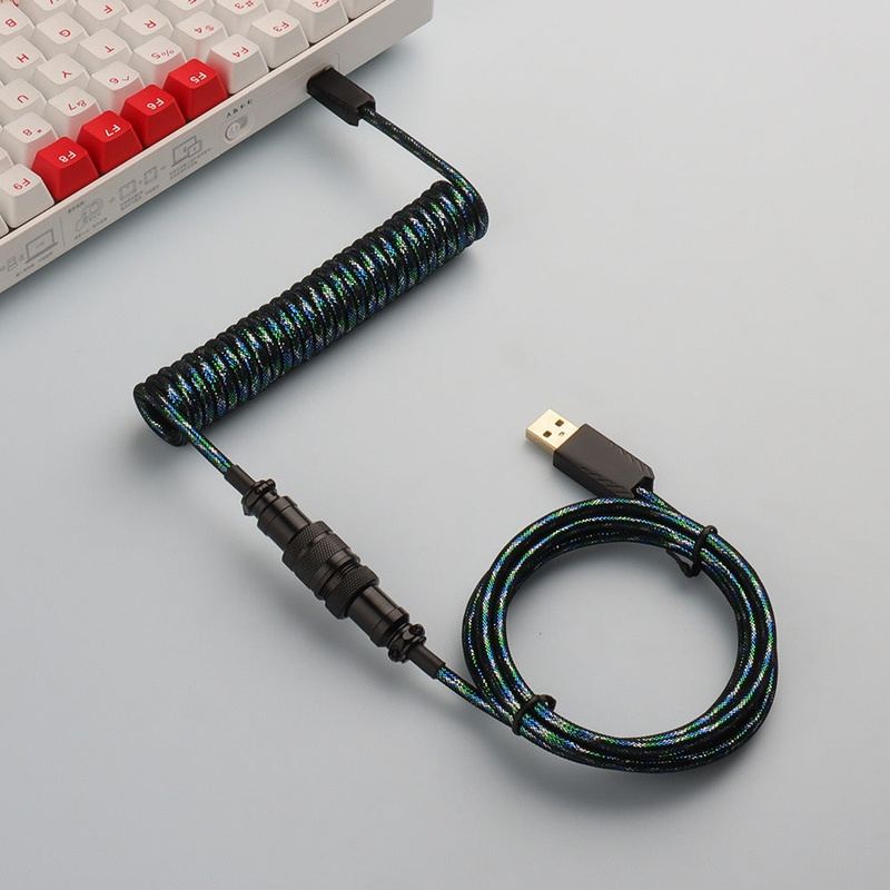 "Chubby" USB To Type C Spring Keyboard Cable