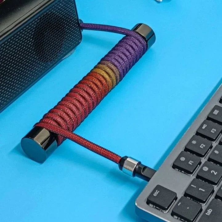 "Chubby" USB To Type C Spring Keyboard Cable