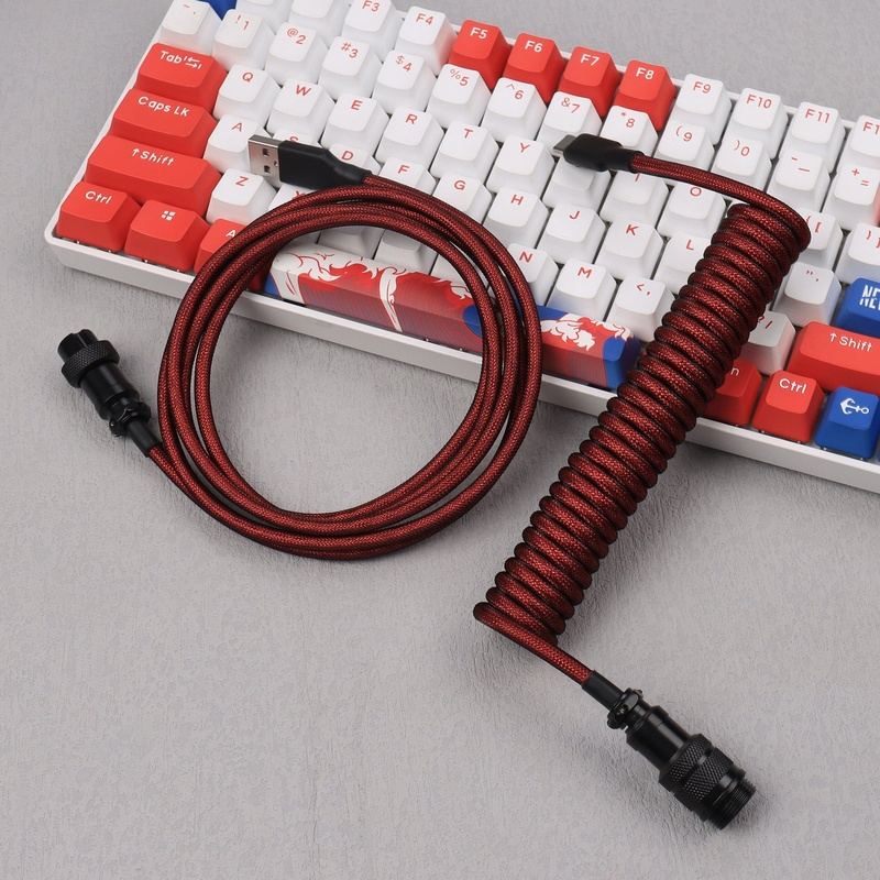 "Chubby" USB To Type C Spring Keyboard Cable