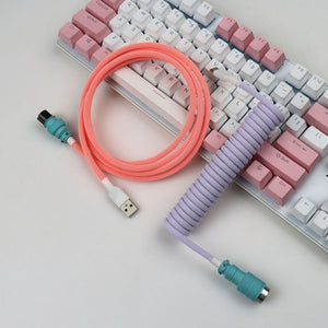 "Chubby" USB To Type C Spring Keyboard Cable