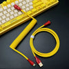 「チャビー」USB-Type Cスプリングキーボードケーブル - イエローレッド