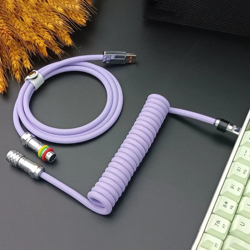 "Chubby" USB To Type C Spring Keyboard Cable