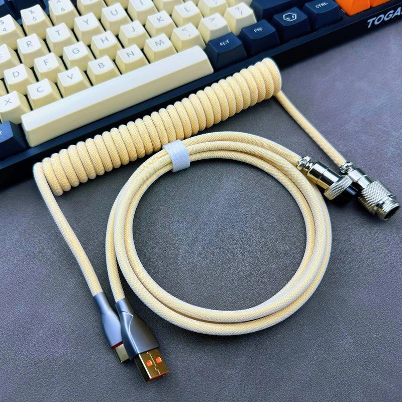 "Chubby" USB To Type C Spring Keyboard Cable