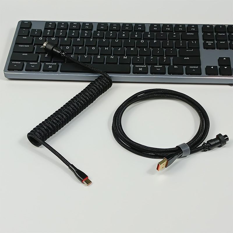 "Chubby" USB To Type C Spring Keyboard Cable