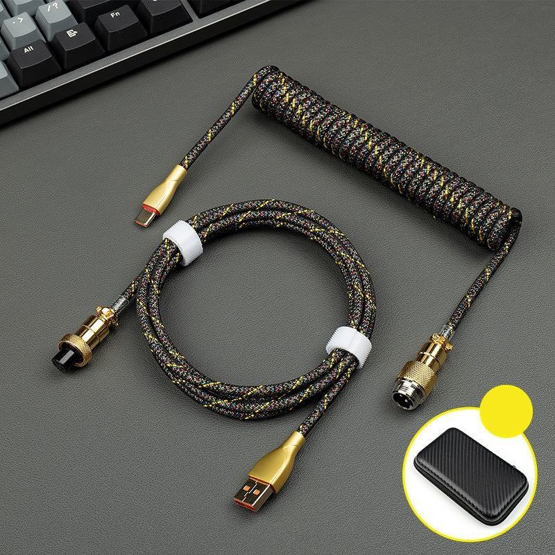 "Chubby" USB To Type C Spring Keyboard Cable