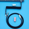 「チャビー」USB-Type Cスプリングキーボードケーブル - 黒2