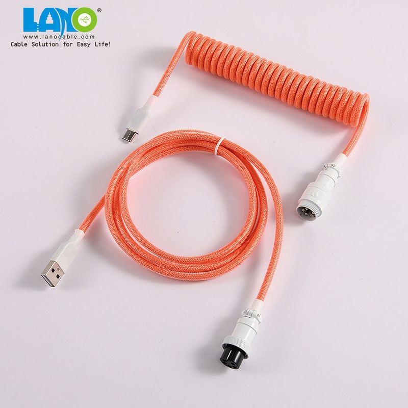 "Chubby" USB To Type C Spring Keyboard Cable