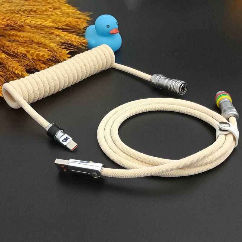 "Chubby" USB To Type C Spring Keyboard Cable