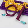 「チャビー」USB-Type Cスプリングキーボードケーブル - ローズレッド+ブラック