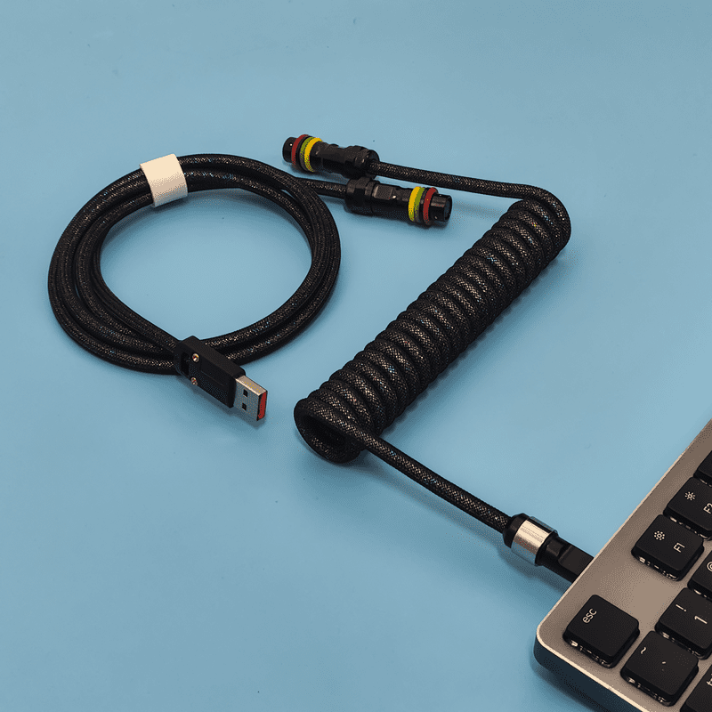 "Chubby" USB To Type C Spring Keyboard Cable