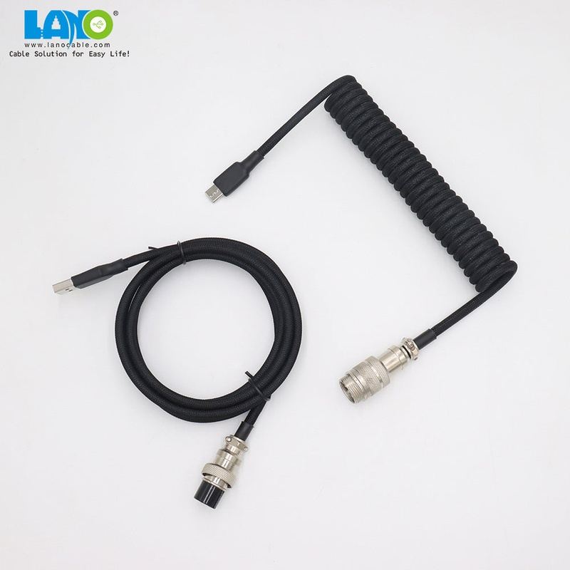 "Chubby" USB To Type C Spring Keyboard Cable