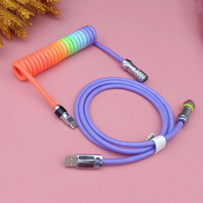 "Chubby" USB To Type C Spring Keyboard Cable