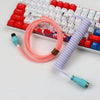 「チャビー」USB-Type Cスプリングキーボードケーブル - 紫+オレンジ