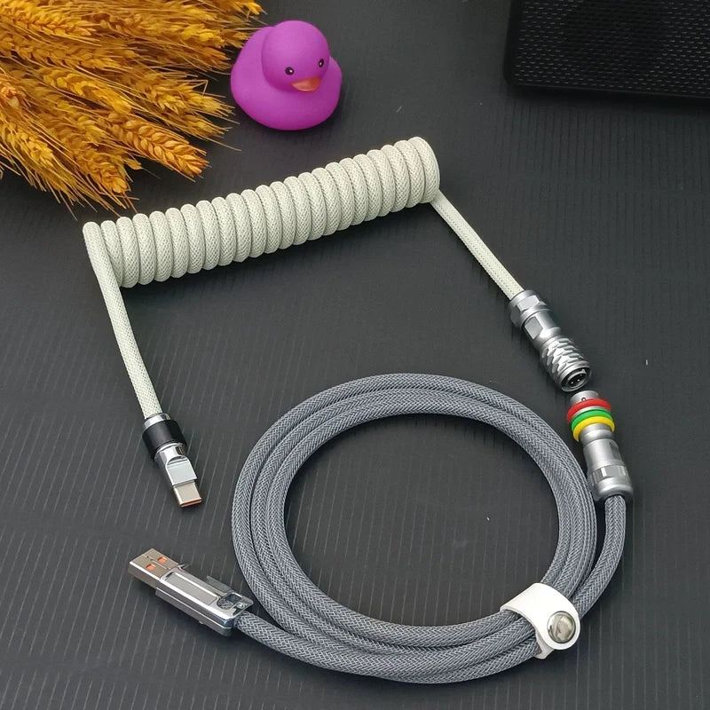 "Chubby" USB To Type C Spring Keyboard Cable