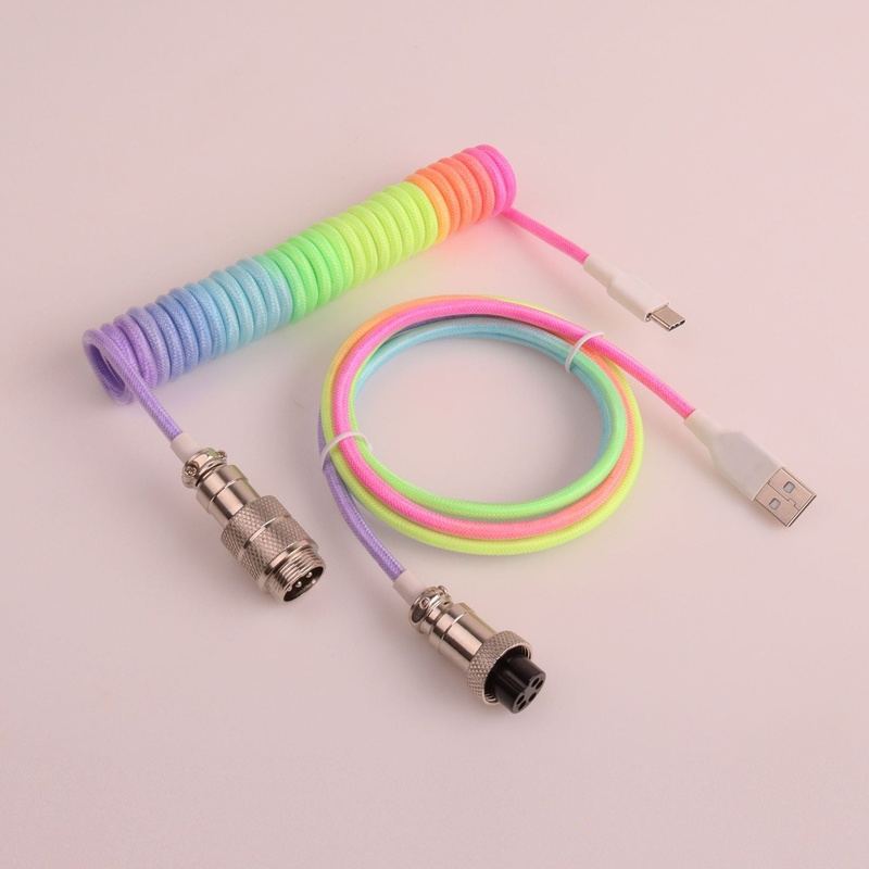 "Chubby" USB To Type C Spring Keyboard Cable