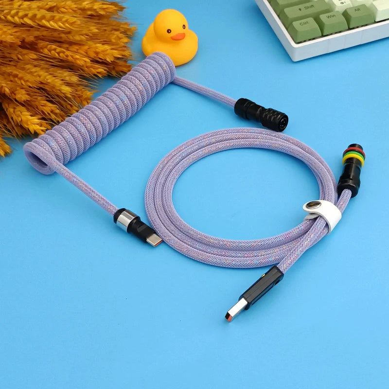 "Chubby" USB To Type C Spring Keyboard Cable