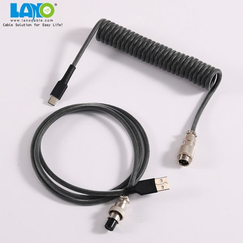 "Chubby" USB To Type C Spring Keyboard Cable
