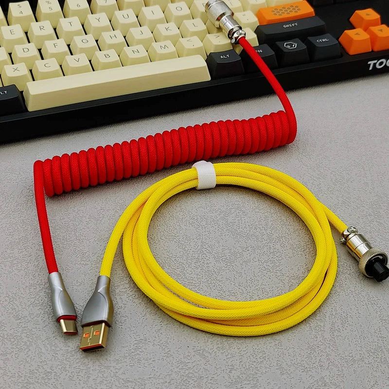 "Chubby" USB To Type C Spring Keyboard Cable