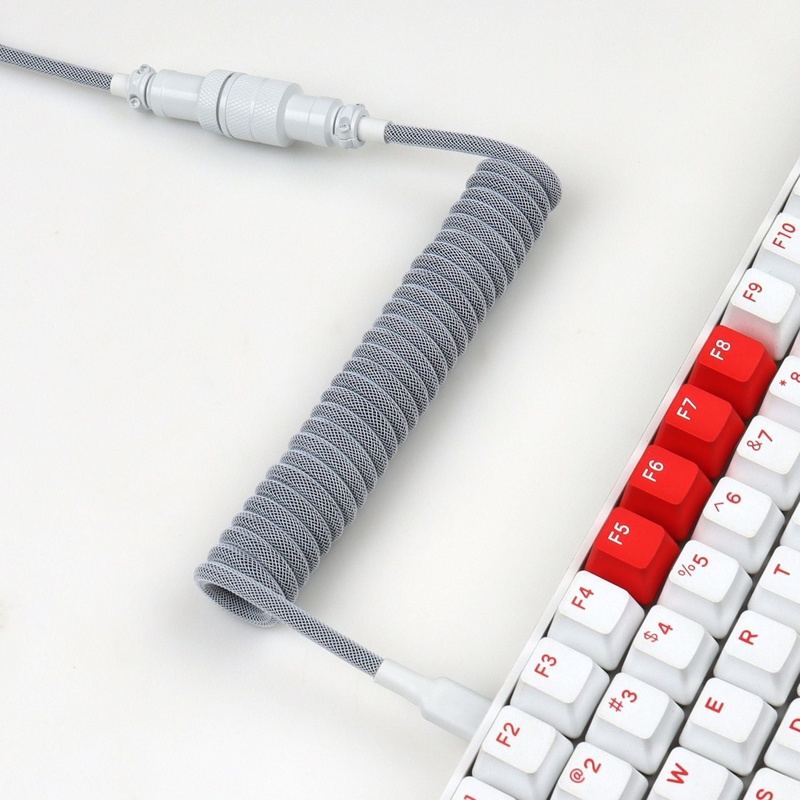 "Chubby" USB To Type C Spring Keyboard Cable