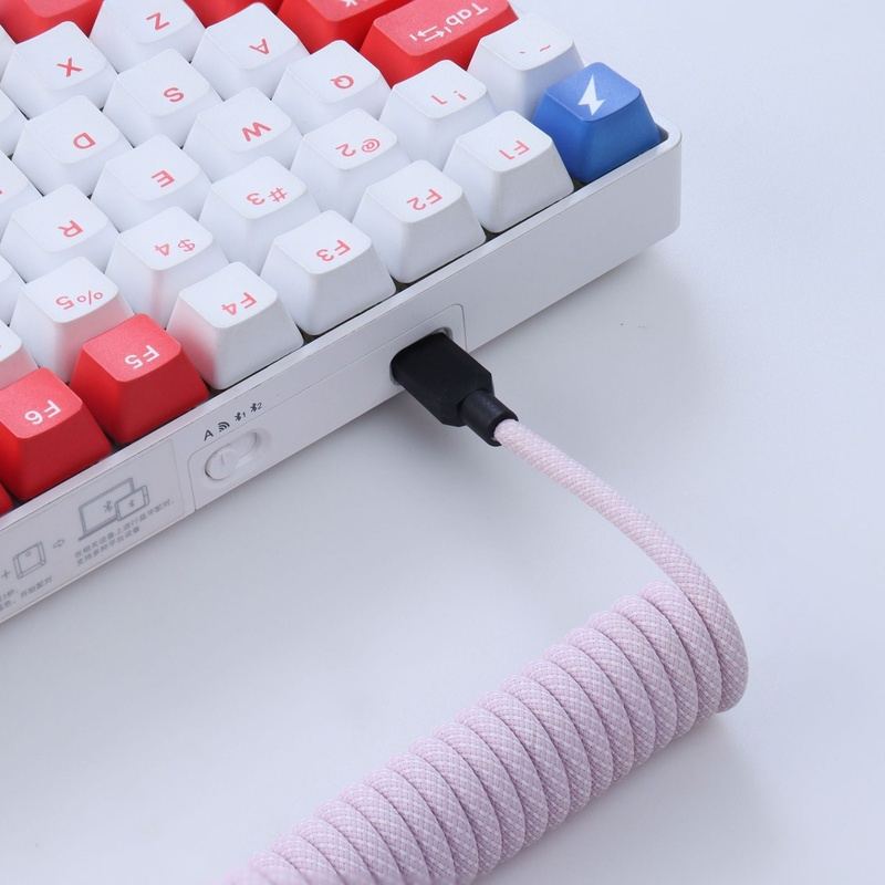 "Chubby" USB To Type C Spring Keyboard Cable