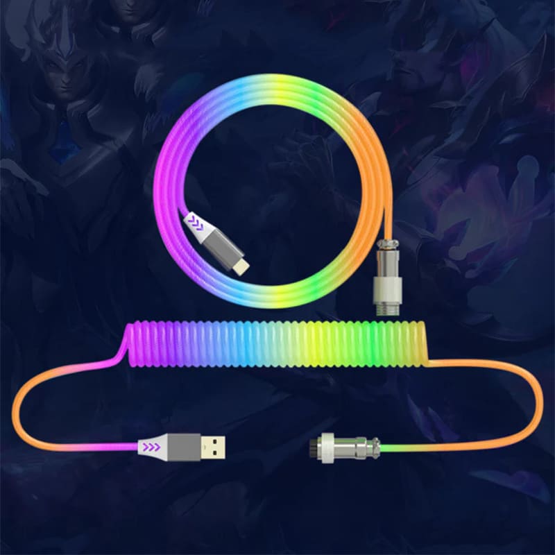 "Chubby" USB To Type C Spring Keyboard Cable