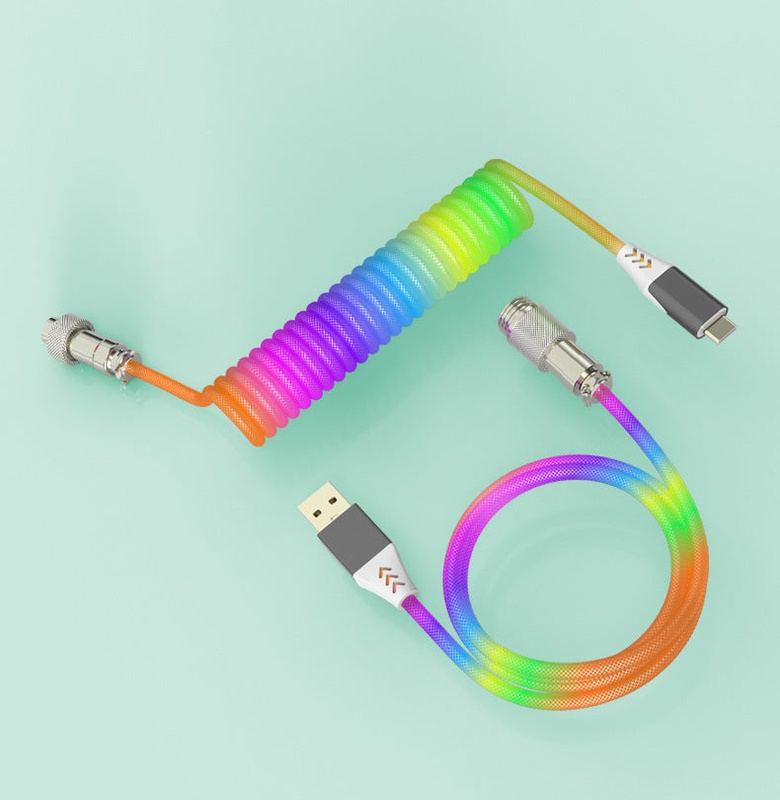 "Chubby" USB To Type C Spring Keyboard Cable