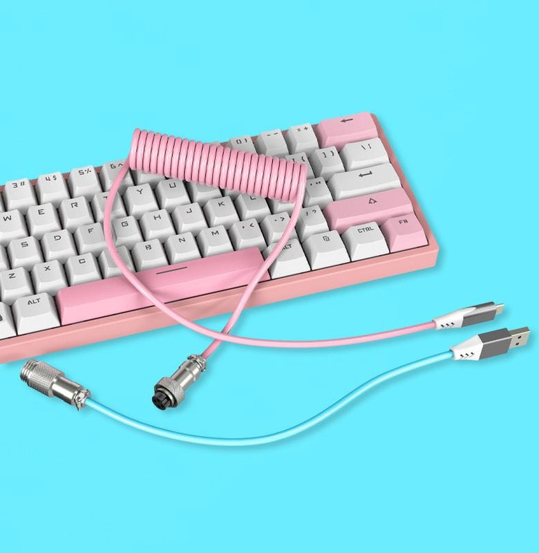 "Chubby" USB To Type C Spring Keyboard Cable