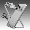 ChubbyArmor LiteGo - Ultra-Thin Metal Bumper Case With Lens Protector & GripRing Phone Stand For iPhone 17 - Silver