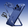 ChubbyArmor LiteGo - Ultra-Thin Metal Bumper Case With Lens Protector & GripRing Phone Stand For iPhone 17 - Dark Blue