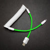 「カラーブロック チャビー」春の新充電ケーブル - White+Green [Christmas Exclusive]