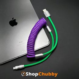 「カラーブロック チャビー」スプリング充電ケーブル