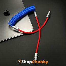 「カラーブロック チャビー」スプリング充電ケーブル
