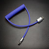 「ソフトチャビー」240Wスプリングシリコン急速充電ケーブル - 濃紺