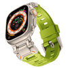 Apple Watch用チタンコネクタ付きフッ素エラストマーバンド - 緑