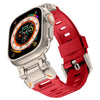Apple Watch用チタンコネクタ付きフッ素エラストマーバンド - 赤
