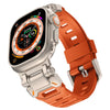 Apple Watch用チタンコネクタ付きフッ素エラストマーバンド - オレンジ